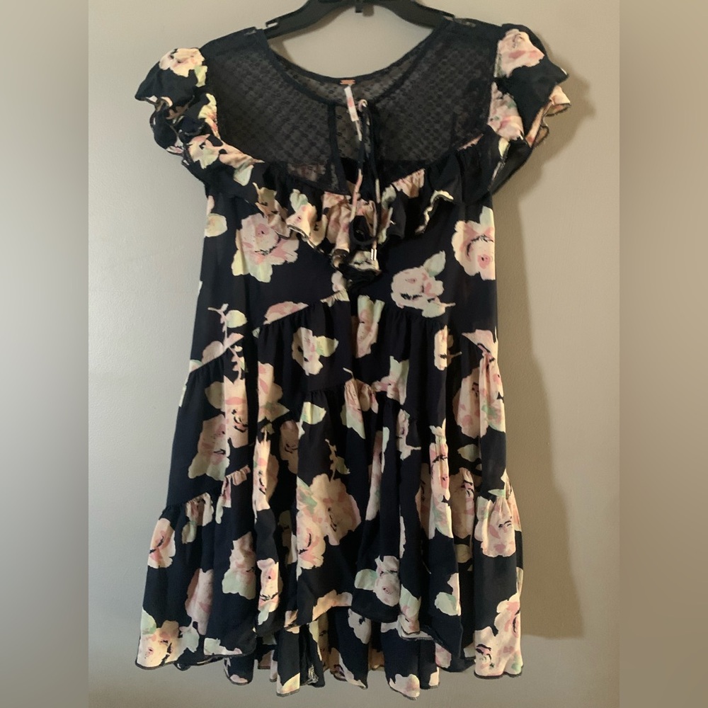 Free People Black Floral  Dress